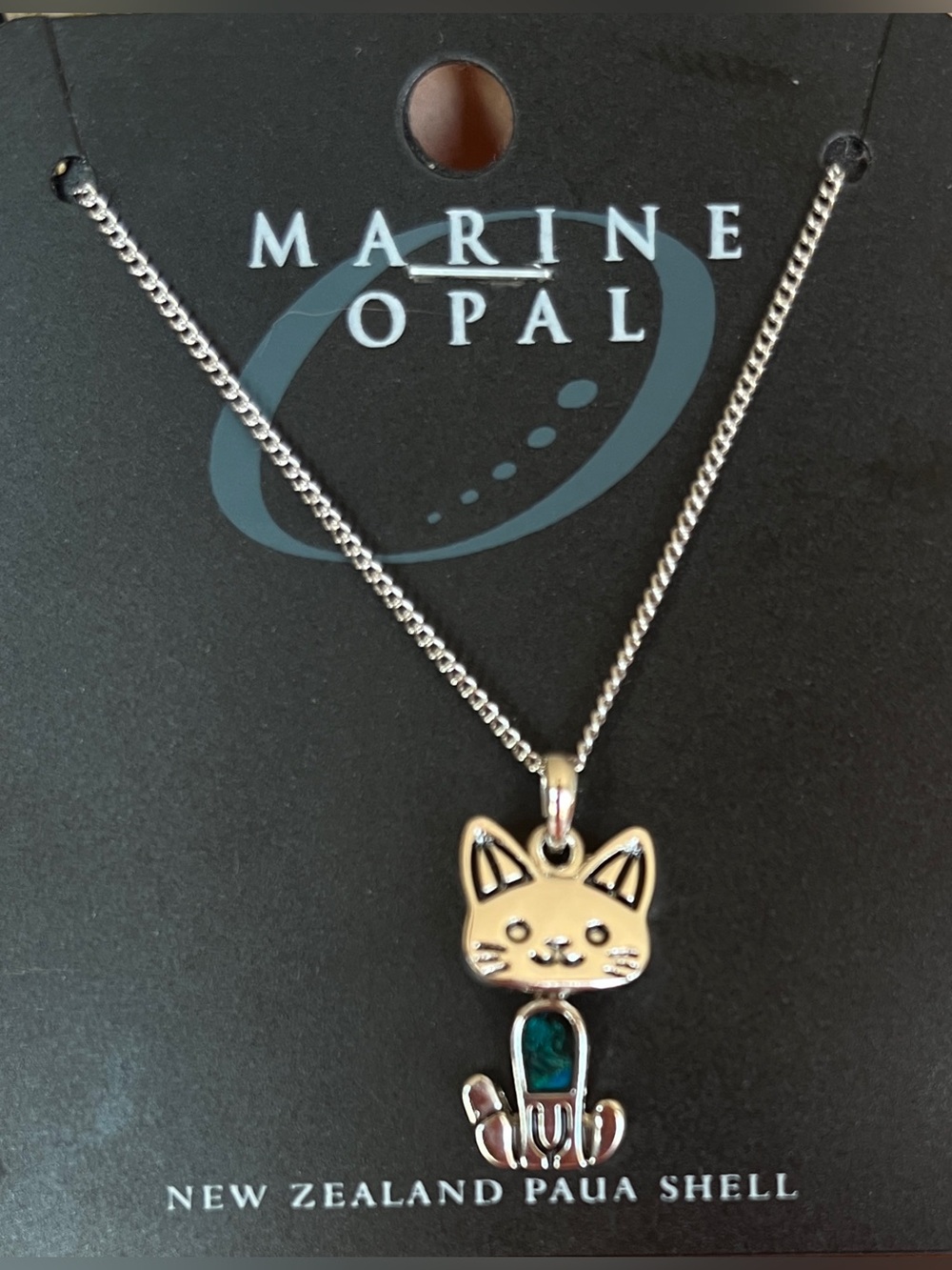 Marine Opal New Zealand
Paua Shell Cat Necklace